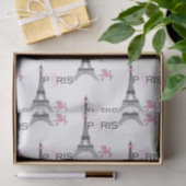 Roze lint Eiffeltoren Parijs Frankrijk Poodle Chic Tissuepapier (Geschenk)