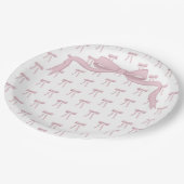 Roze lint Elegant Baby shower Papieren Bordje (Gekanteld)