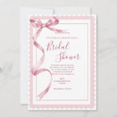 Roze lint Elegant Vrijgezellenfeest Kaart (Voorkant)