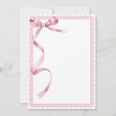 Roze lint Elegant Vrijgezellenfeest Kaart (Achterkant)