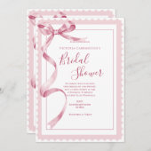 Roze lint Elegant Vrijgezellenfeest Kaart (Voorkant / Achterkant)