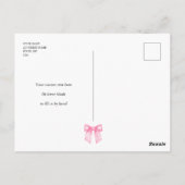 Roze Lint Elegante Baby Borrel Dank Je Wel Briefkaart (Achterkant)