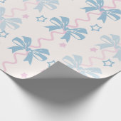 Roze lint en blauwe strik cadeaupapier (Hoek)