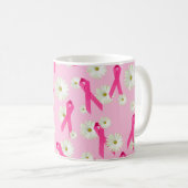 roze lint en daisy-ontwerp koffiemok (Voorkant rechts)