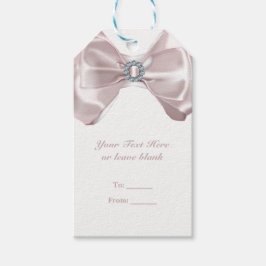 Roze lint en diamanten bruiloftsfeest Elegant Cadeaulabel