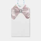 Roze lint en diamanten bruiloftsfeest Elegant Cadeaulabel (Achterkant)
