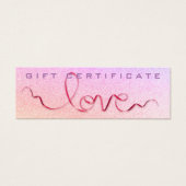 Roze lint en glitter Love Sparkle Cute Girly Gift Mini Visitekaartjes (Voorkant)
