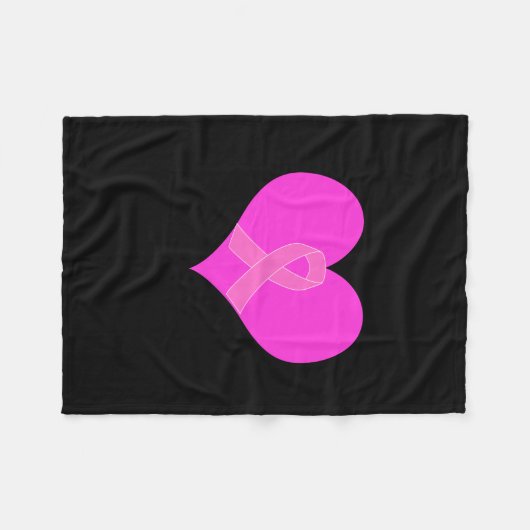 Roze lint en ontwerp voor een liefdadigheidsinstel fleece deken (Voorkant (Horizontaal))
