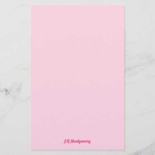 Roze lint en papier met naam (Achterkant)