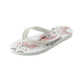 Roze lint en tint tweelingbundel op maat kinder teenslippers (Schuin)