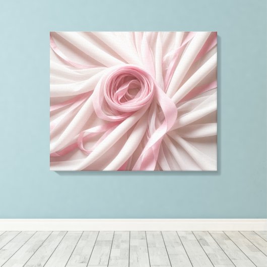 Roze lint en tule Abstract Canvas Afdruk (Insitu (Houten vloer))