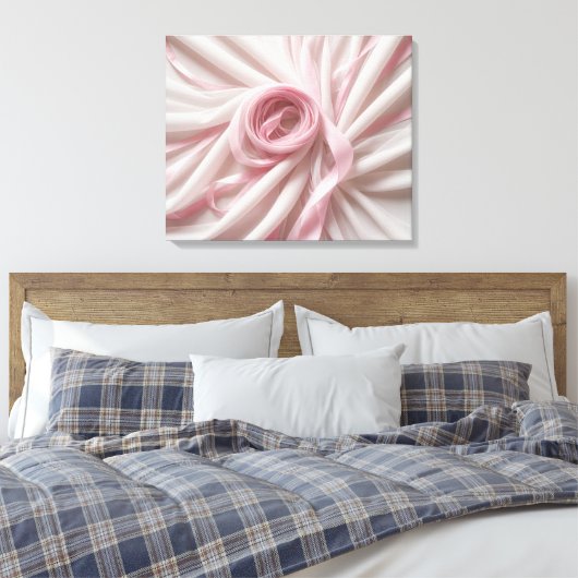 Roze lint en tule Abstract Canvas Afdruk (Insitu (Slaapkamer))