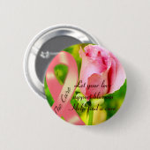 Roze lint en uw Help_ Ronde Button 5,7 Cm (Voorkant /achterkant)