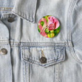 Roze lint en uw Help_ Ronde Button 5,7 Cm (In situ)