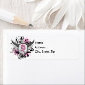 Roze lint en vleugels borstkanker etiket (Insitu)