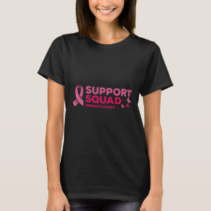 Roze lint en vlinder voor steunpeloton borst t-shirt