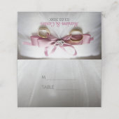 Roze lint en weduwen plaatskaartje (Buitenkant ongevouwen)