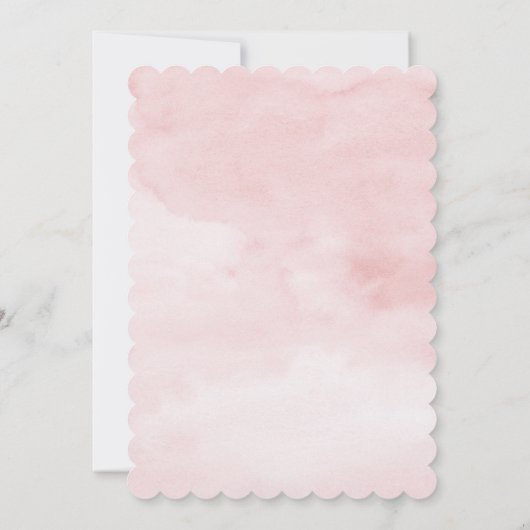 Roze lint "Er is een lieve baby onderweg"  Kaart (Achterkant)