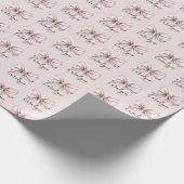 Roze lint esthetische coquette Gepersonaliseerde N Cadeaupapier (Hoek)