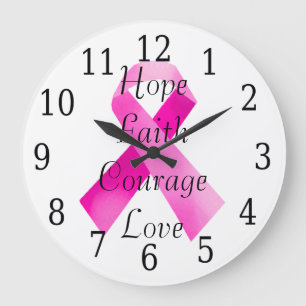 Roze lint Faith Clock Grote Klok