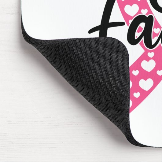 Roze lint Faith Fighter Warrior Breast Cancer Muismat (Hoek)