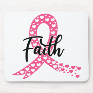 Roze lint Faith Fighter Warrior Breast Cancer Muismat