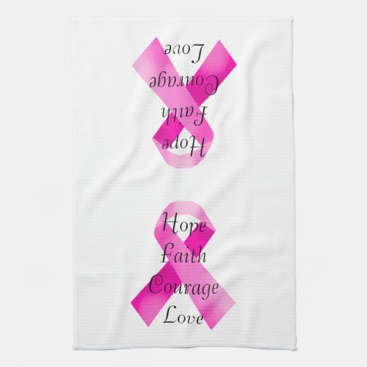 Roze lint Faith Handdoek (Verticaal)