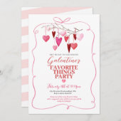 Roze lint favoriete ding Galentine's Party Kaart (Voorkant / Achterkant)