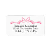 Roze lint Feminine Return Address Label (Voorkant)