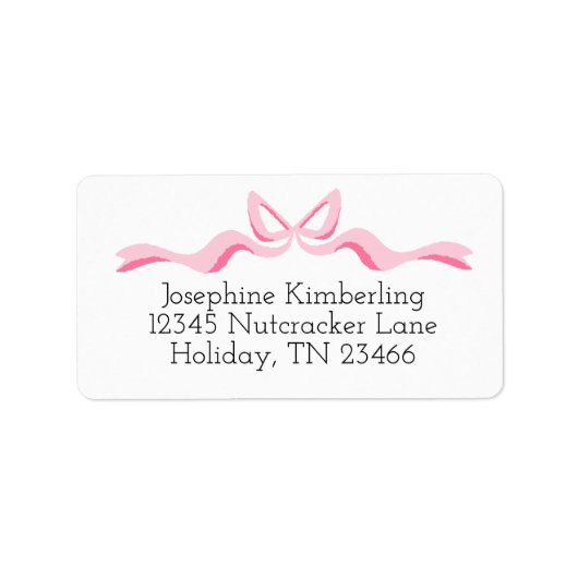 Roze lint Feminine Return Address Label (Voorkant)