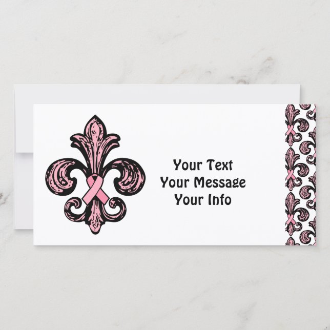 Roze lint Fleur de lis (Voorkant)
