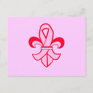 Roze lint Fleur de Lis Briefkaart