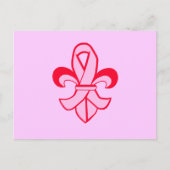 Roze lint Fleur de Lis Briefkaart (Voorkant)
