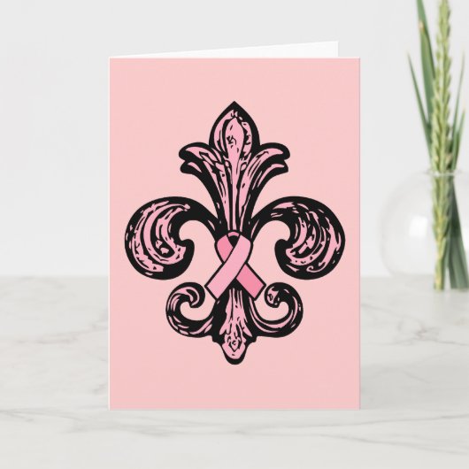 Roze Lint Fleur DE lis Kaart (Voorkant)