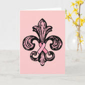 Roze Lint Fleur DE lis Kaart (Gele Bloem)