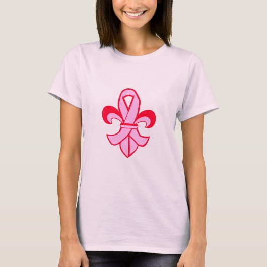 Roze lint Fleur de Lis T-shirt (Voorkant)