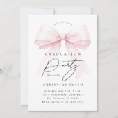 Roze Lint Foto Afstudeerfeest Kaart (Voorkant)