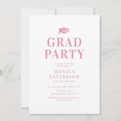 Roze Lint Foto Afstudeerfeest Kaart (Achterkant)