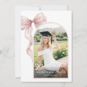 Roze Lint Foto Afstuderen Kaart (Voorkant)