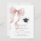 Roze Lint Foto Afstuderen Kaart (Achterkant)