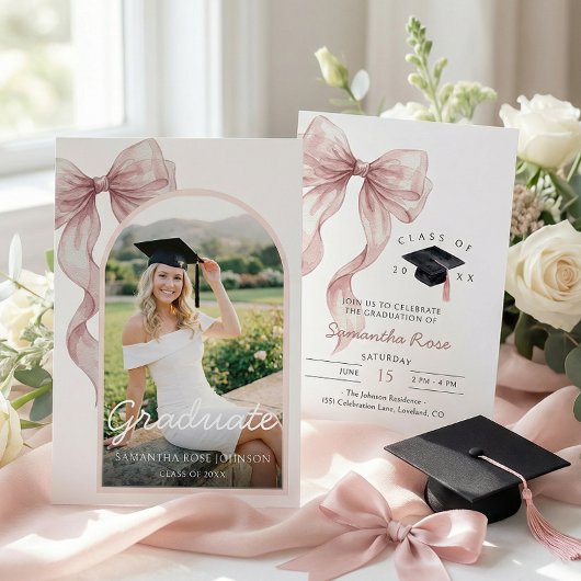 Roze Lint Foto Afstuderen Kaart