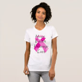 Roze lint geloofsshirt t-shirt (Voorkant volledig)