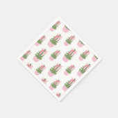 Roze lint gemberpot Kerstboom Servet (Hoek)