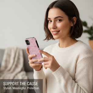 Roze Lint Geruite Borstkanker Bewustzijn Steun Case-Mate iPhone Case