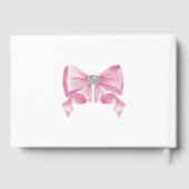 Roze lint glamour coquette bruiloft feest gastenboek (Achterkant)