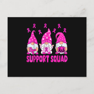 Roze lint Gnomen Support Squad Breast Cancer Awa Aankondigingskaart