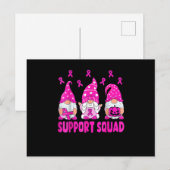 Roze lint Gnomen Support Squad Breast Cancer Awa Aankondigingskaart (Voorkant / Achterkant)