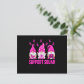 Roze lint Gnomen Support Squad Breast Cancer Awa Aankondigingskaart (Staand voorkant)
