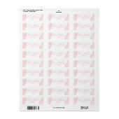 Roze lint golvende minimalistische Return Address  Etiket (Full Sheet)