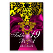 ROZE LINT GOUD KELTISCH HART DAMASK MONOGRAM KAART (Voorkant)